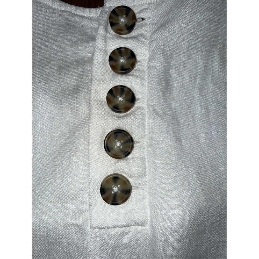 J.Crew White Linen Sleeveless Shift Dress Lightweight Back Button Minimalist S - Picture 12 of 14